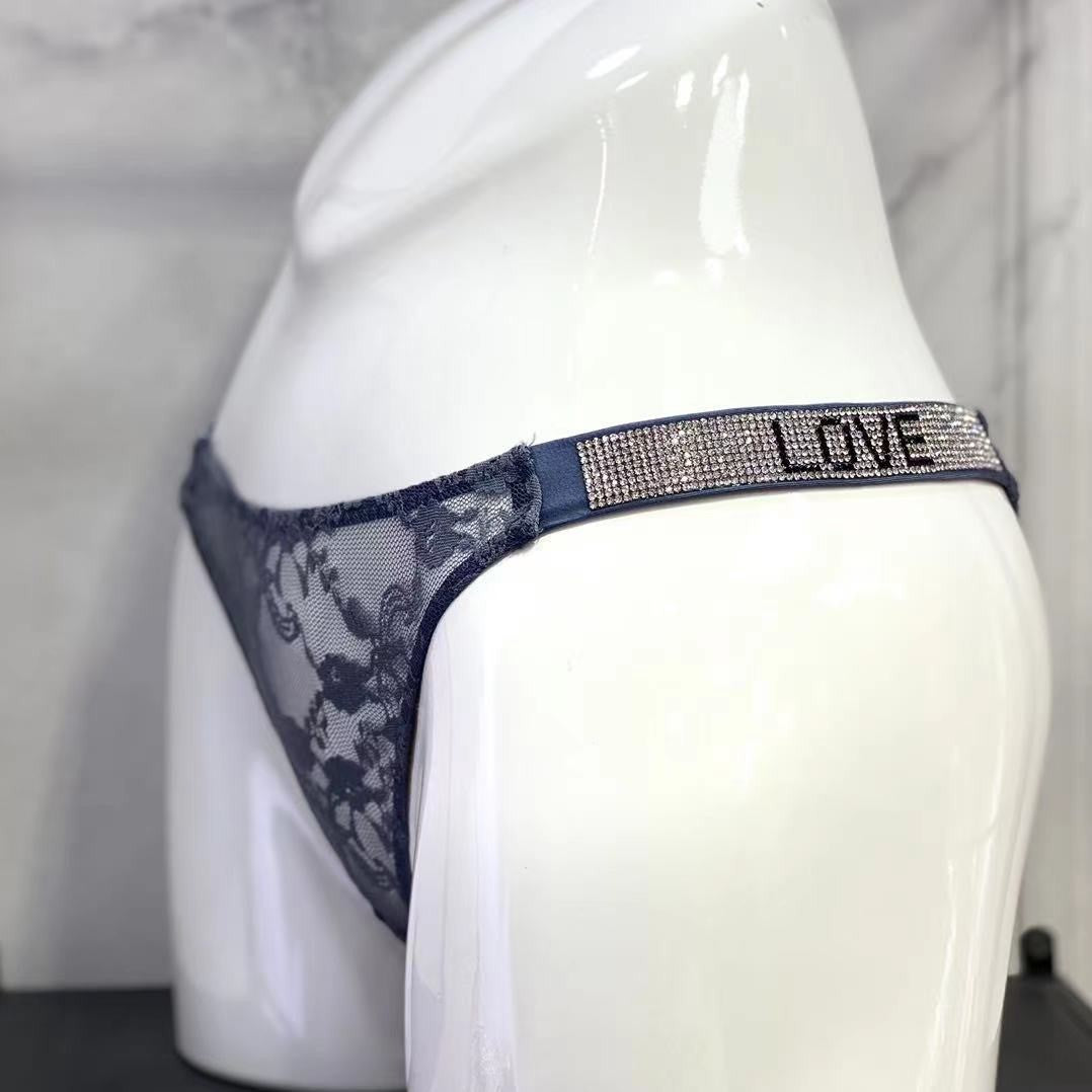 Bragas de encaje con diamantes "Love"