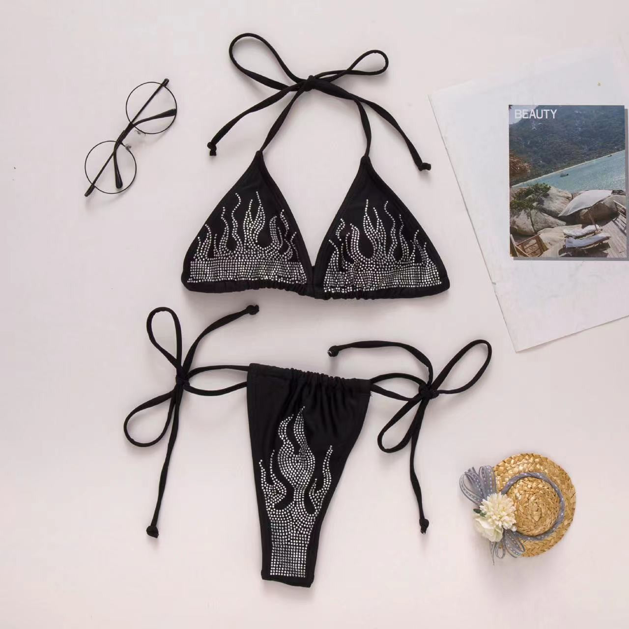 Bañador bikini con diamantes