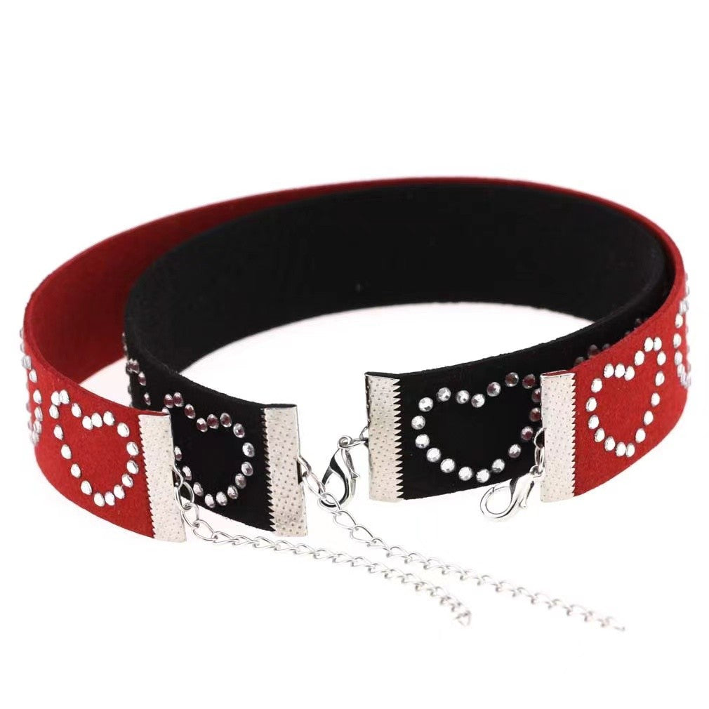 Collar de corazones diamantes  U9-2