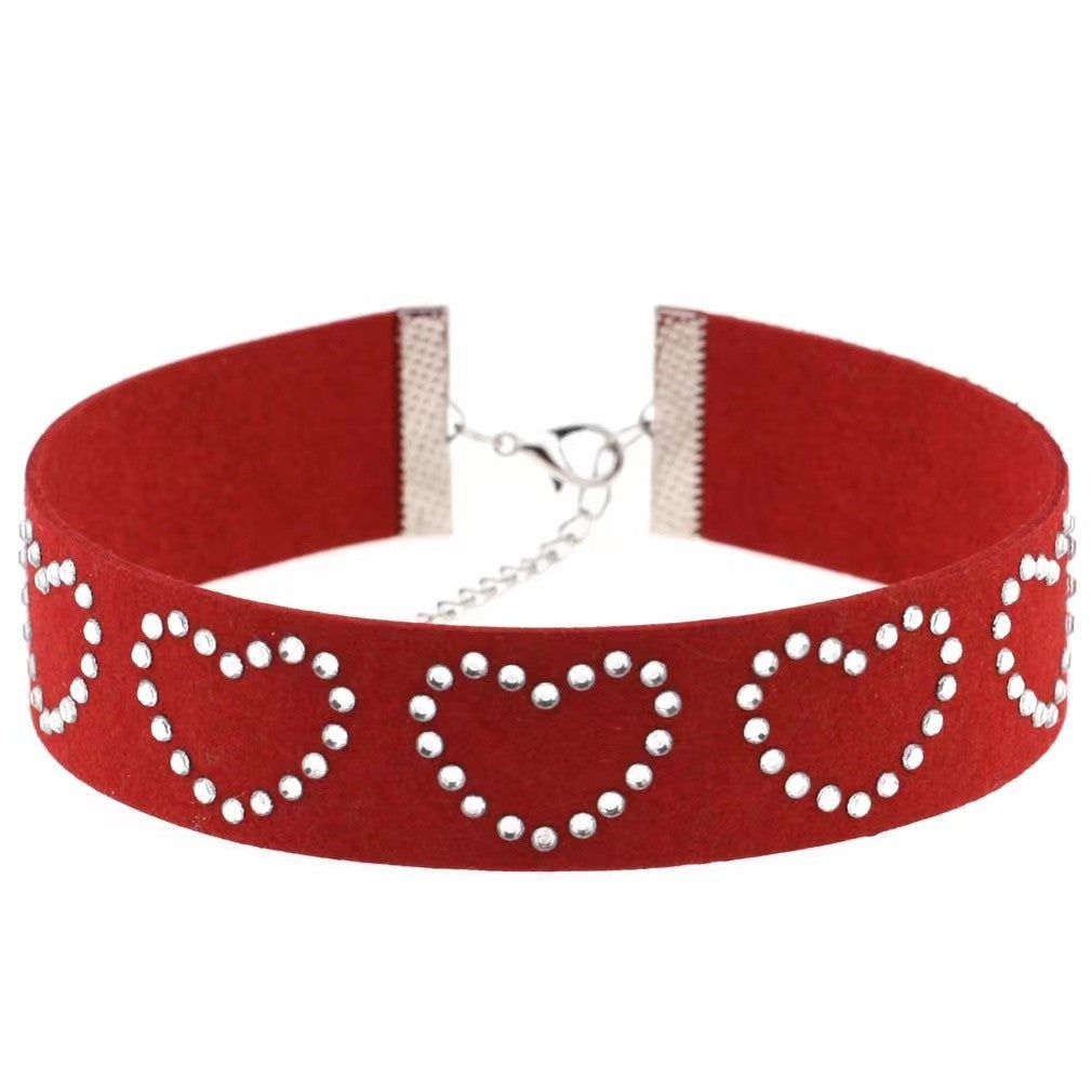 Collar de corazones diamantes  U9-2