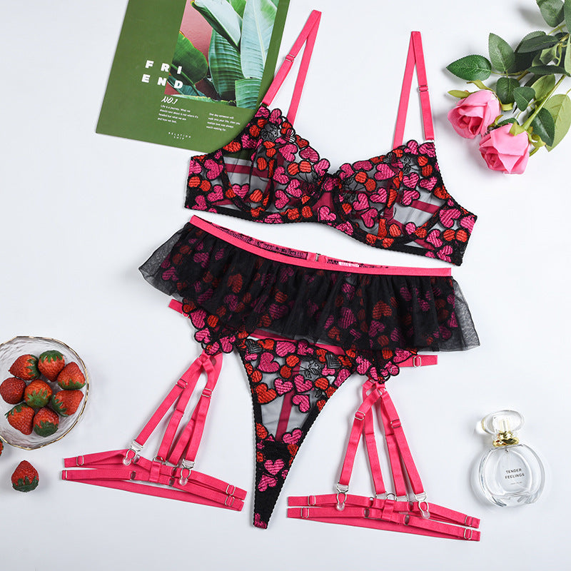 Conjunto sexy de corazones de color Barbie